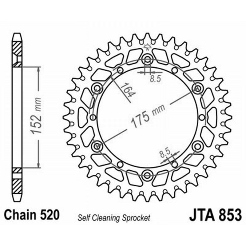 Jt Corona Aluminio 7075T6 Jta 853 Z44 denti JTA853.44