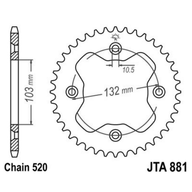 Jt Corona Aluminio 7075T6 Jta 881 Z38 denti JTA881.38