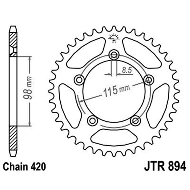 Jt Corona Aluminio 7075T6 Jta 894 Z48 Org JTA894.48ORG