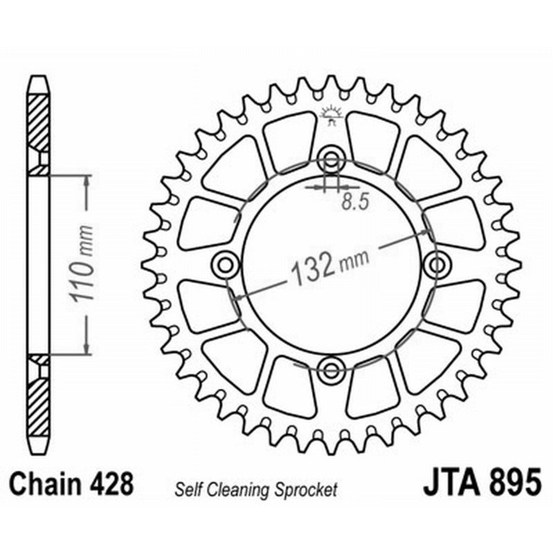 Jt Corona Aluminio 7075T6 Jta 895 Z49 Blk JTA895.49BLK