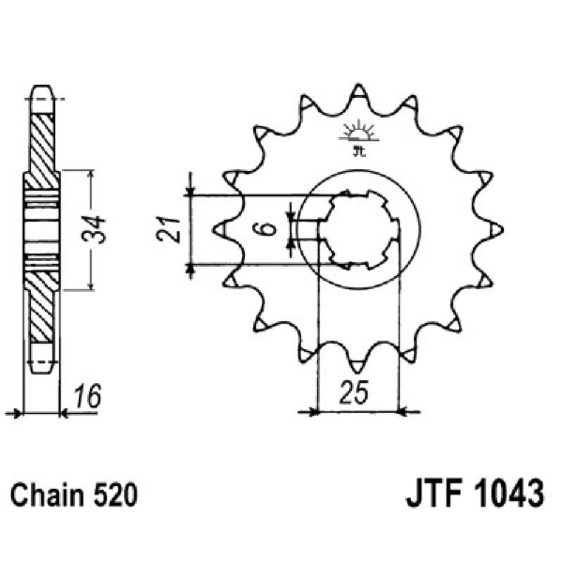 Jt Pignone Jt 1043 Z14 denti JTF1043.14