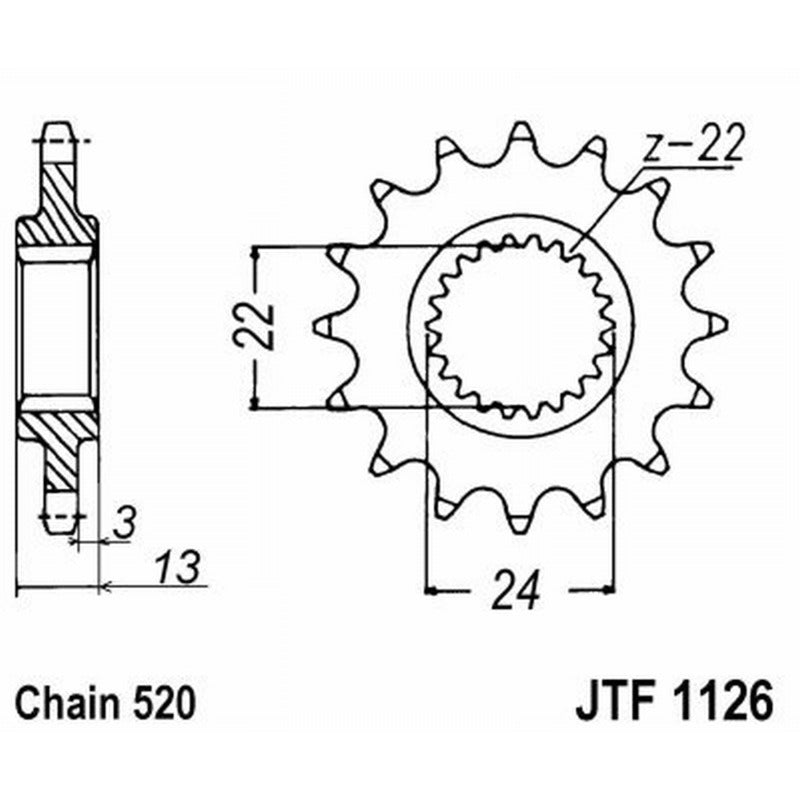 Jt Pignone Jt 1126 Z16 denti JTF1126.16