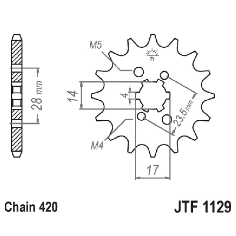 Jt Pignone Jt 1129 Z14 denti JTF1129.14