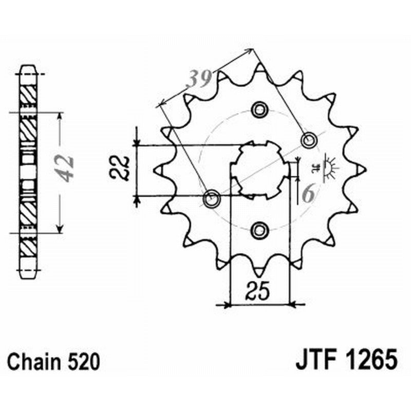 Jt Kettenrad Jt 1265 Z12 Zähne JTF1265.12