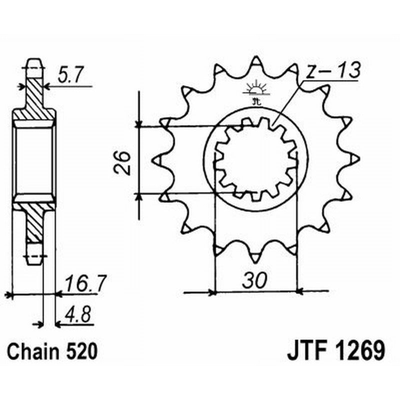 Jt Pignone Jt 1269 Z15 denti JTF1269.15