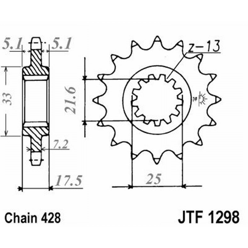 Jt Pignone Jt 1298 Z17 denti JTF1298.17