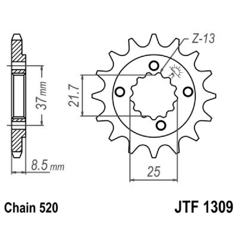 Jt Pignone Jt 1309 Z14 denti JTF1309.14