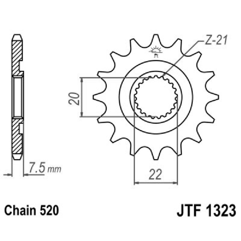 Jt Pignone Jt 1323 Z14 Sc denti JTF1323.14SC