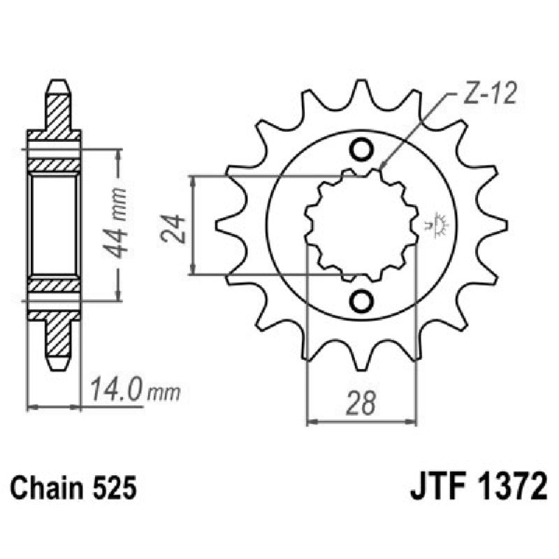 Jt Pinion Jt 1372 Z17 Rb Stoßdämpfer JTF1372.17RB