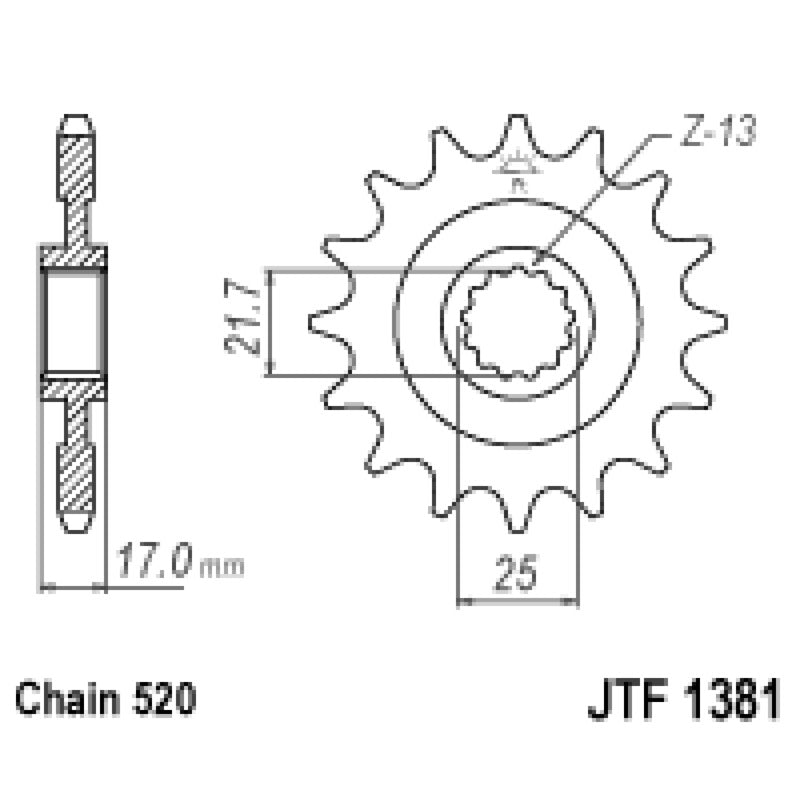 Jt Pignone Jt 1381 Z15 denti JTF1381.15