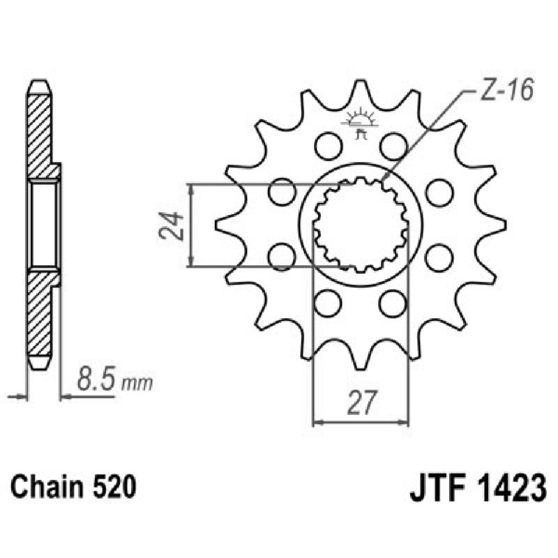 Jt Pignone Jt 1423 Z17 denti JTF1423.17