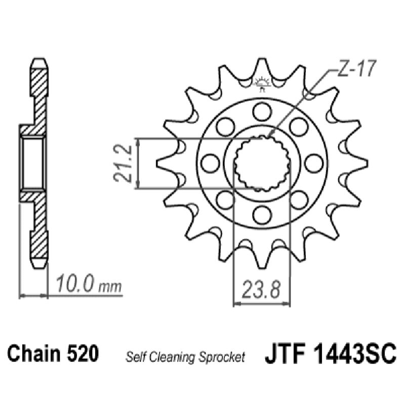 Jt Pignone Jt 1443 Z14 Sc denti JTF1443.14SC