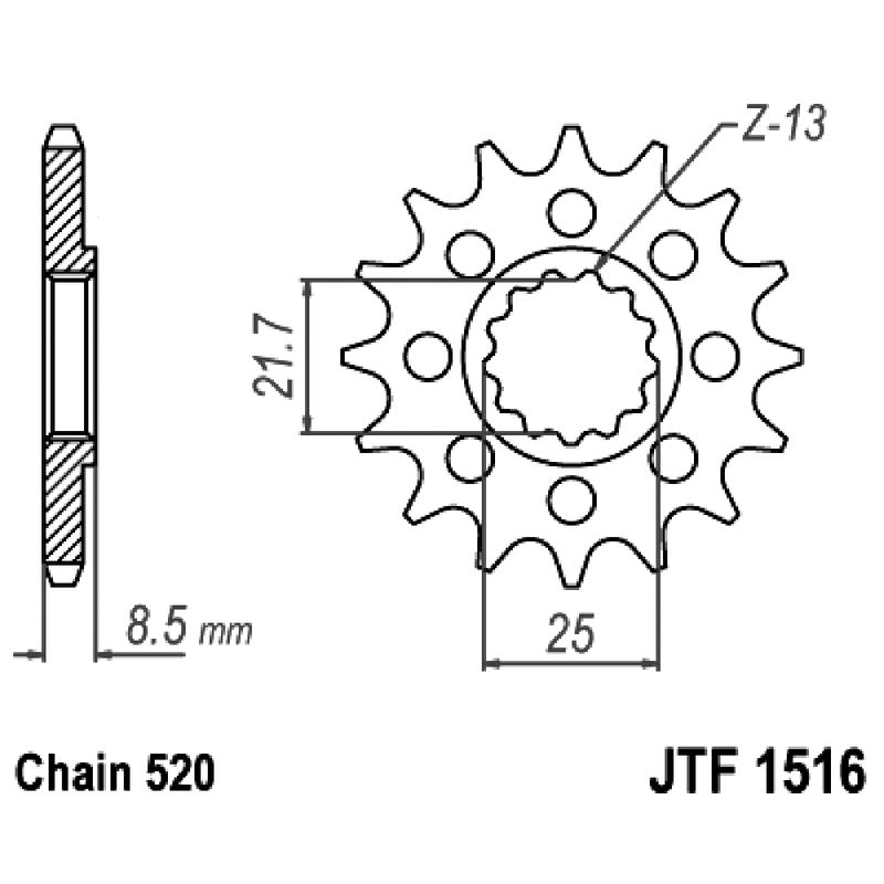 Jt Ritzel Jt 1516 Z16 Zähne JTF1516.16