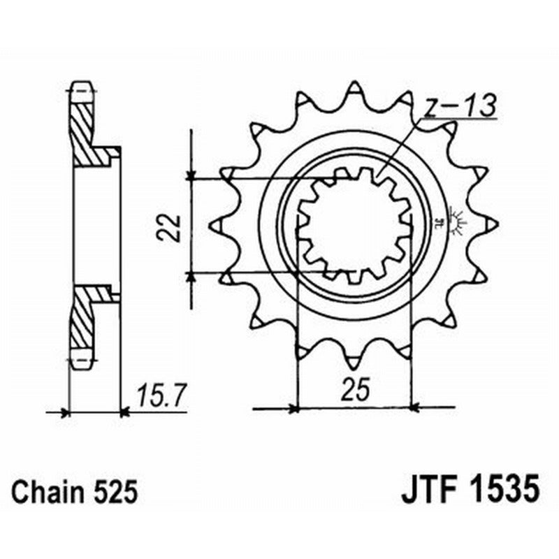 Jt Pignone Jt 1535 Z15 denti JTF1535.15