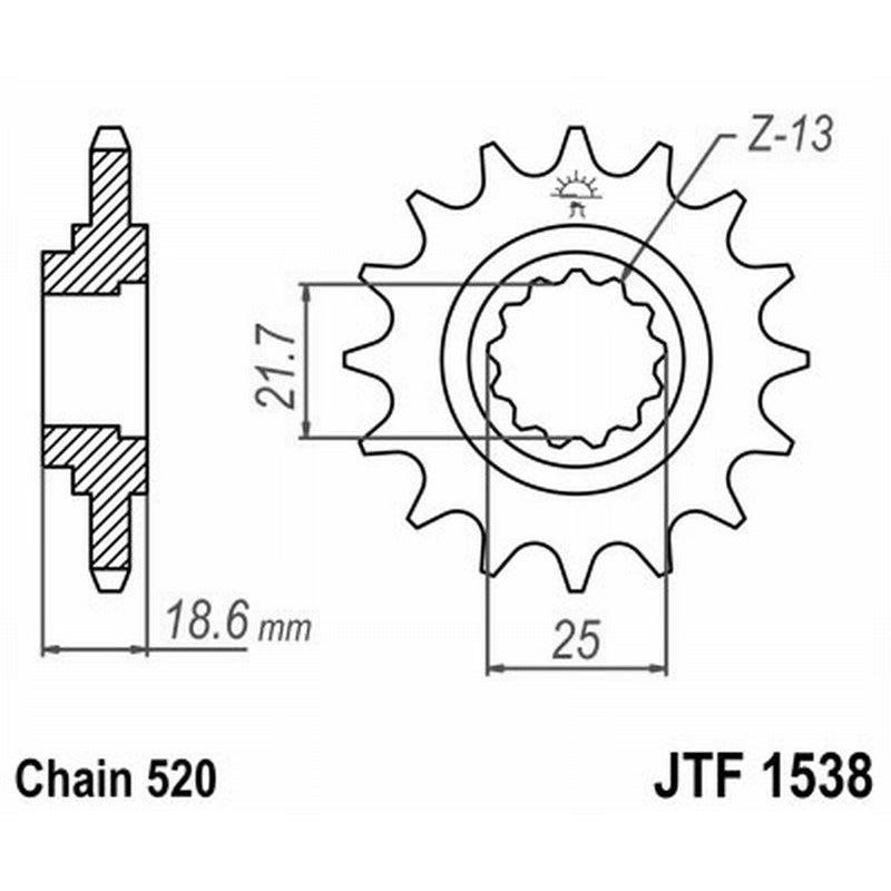 Jt Pignone Jt 1538 Z14 denti JTF1538.14