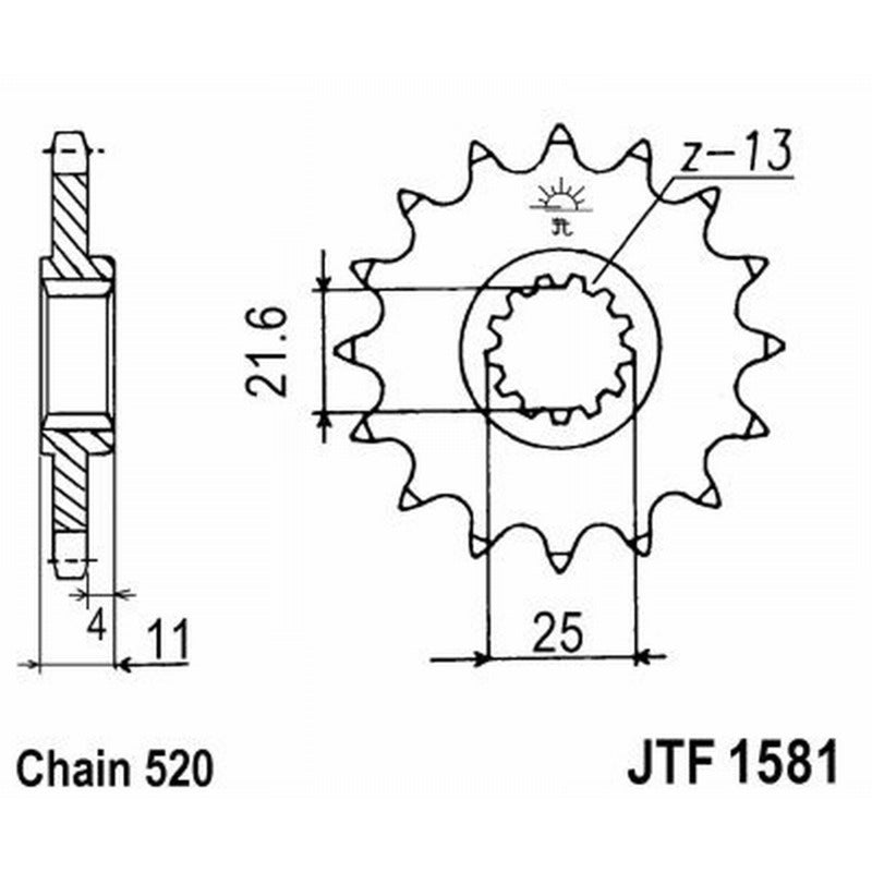 Jt Pignone Jt 1581 Z16 denti JTF1581.16