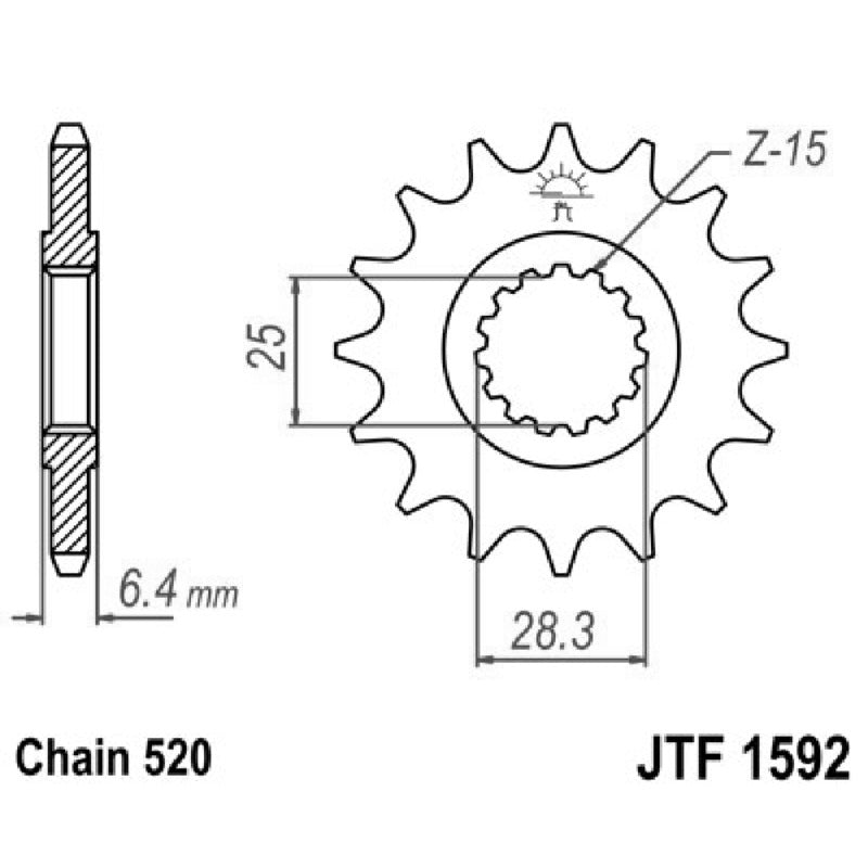 Jt Pignone Jt 1592 Z15 denti JTF1592.15