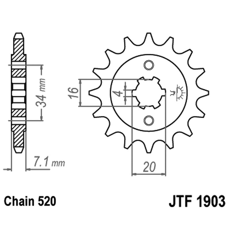 Jt Pignone Jt 1903 Z14 denti JTF1903.14