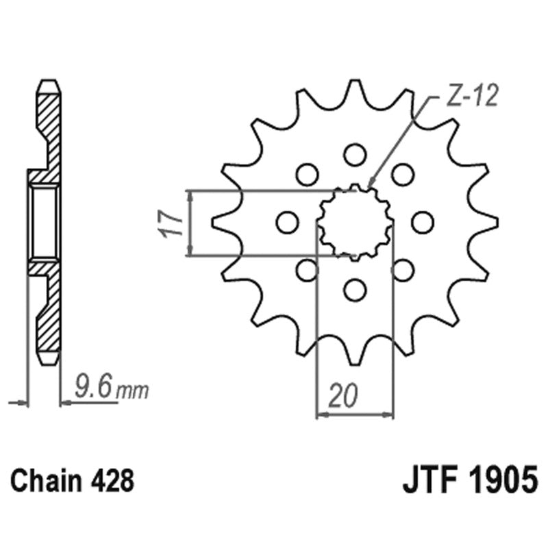 Jt Ritzel Jt 1905 Z14 Zähne JTF1905.14
