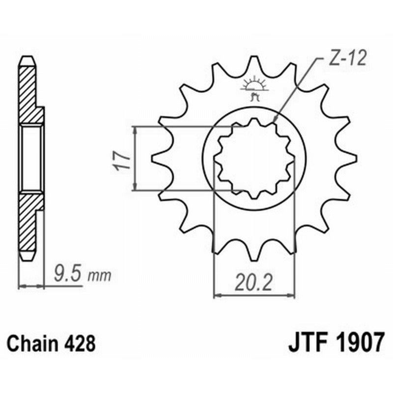 Jt Kettenrad Jt 1907 Z13 Zähne JTF1907.13