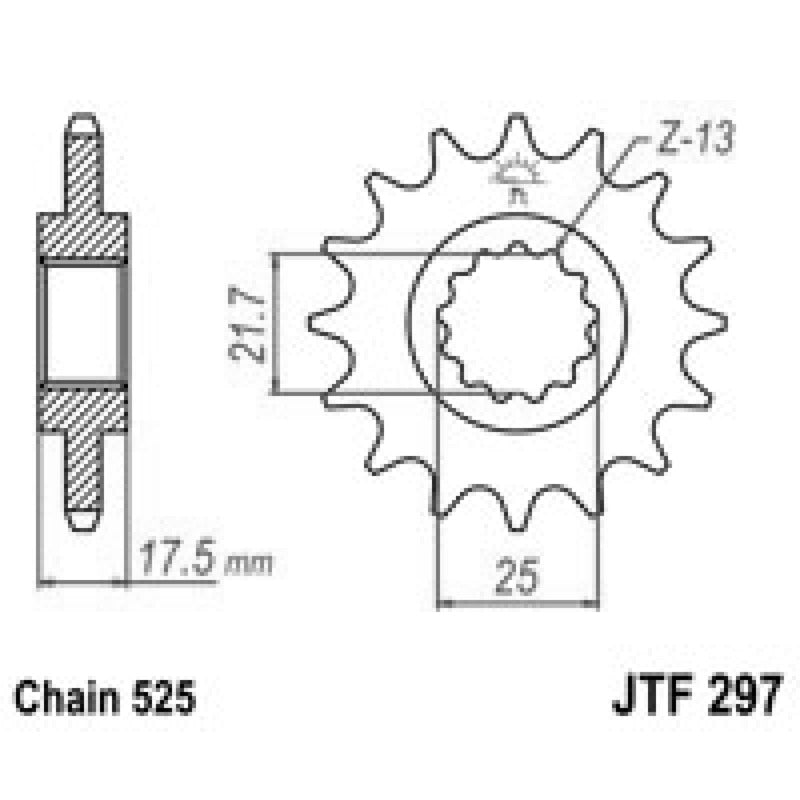 Jt Pinion Jt 297 Z14 teeth JTF297.14