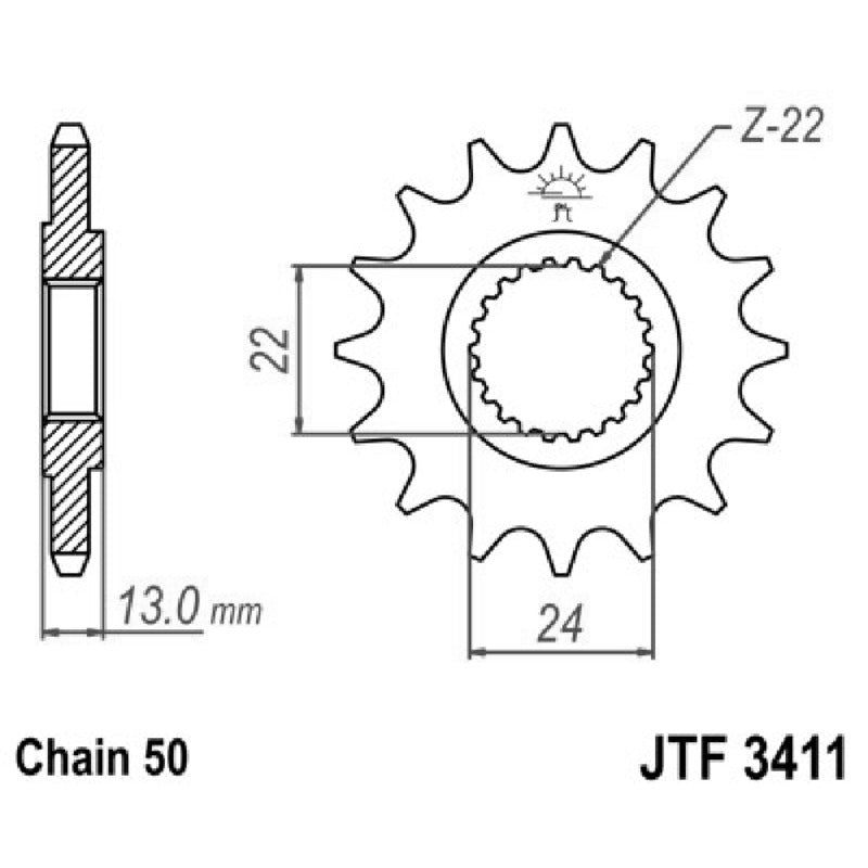 Jt Pignone Jt 3411 Z16 denti JTF3411.16