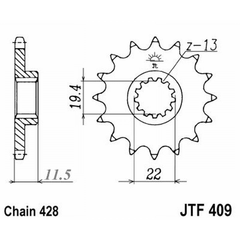 Jt Pignone Jt 409 Z14 denti JTF409.14