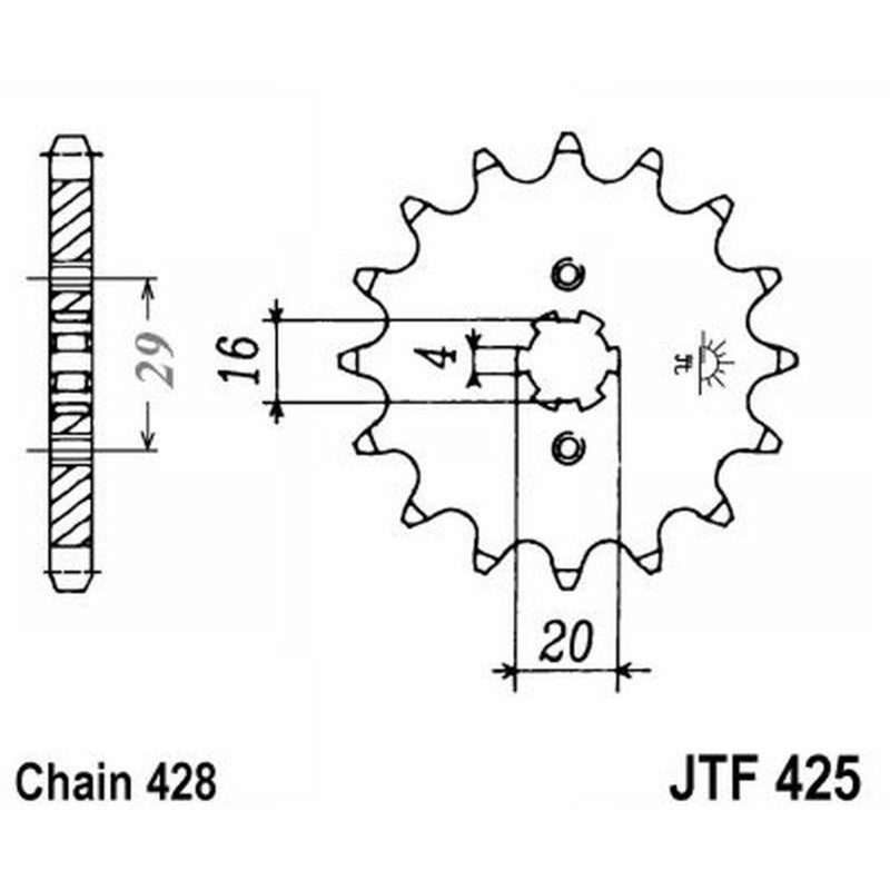 Jt Ritzel Jt 425 Z14 Zähne JTF425.14