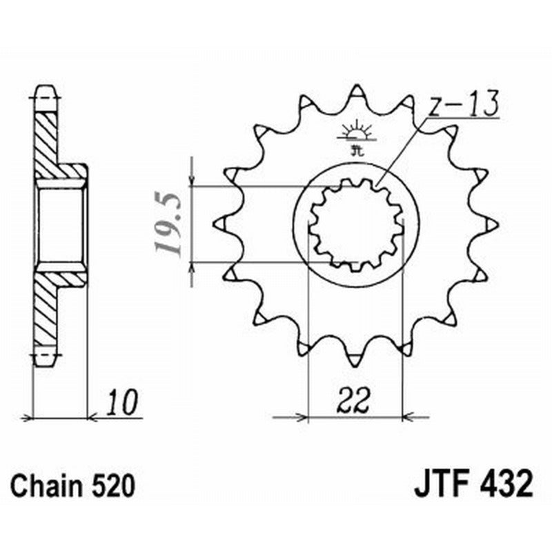 Jt Pignone Jt 432 Z13 Sc denti JTF432.13SC