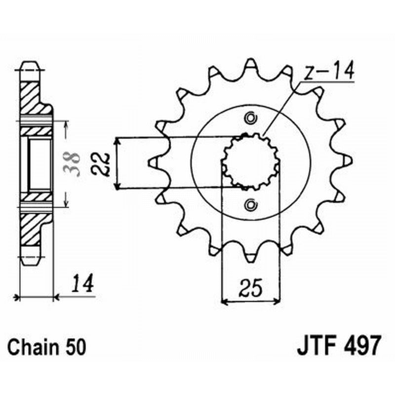 Jt Kettenrad Jt 497 Z15 Zähne JTF497.15