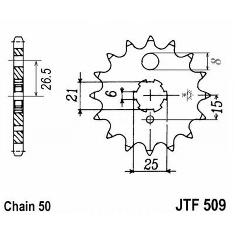 Jt Pignone Jt 509 Z15 denti JTF509.15