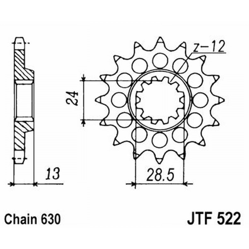 Jt Kettenrad Jt 522 Z15 Zähne JTF522.15