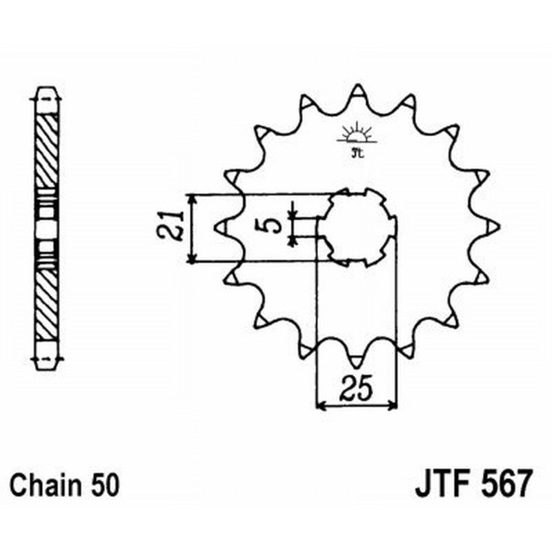 Jt Pignone Jt 567 Z16 denti JTF567.16