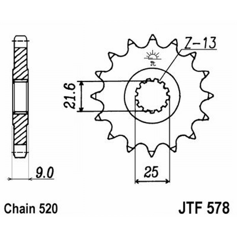 Jt Pignone Jt 578 Z16 denti JTF578.16