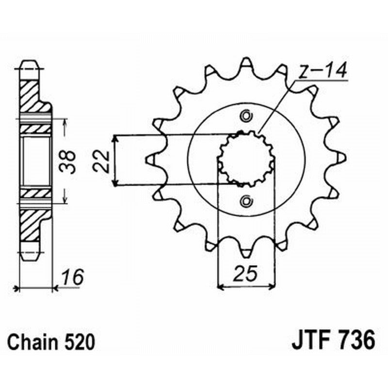 Jt Pignone Jt 736 Z14 denti JTF736.14