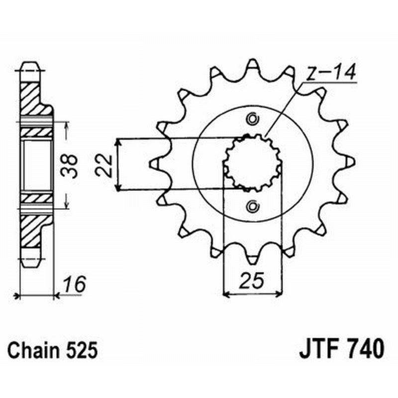 Jt Pignone Jt 740 Z15 denti JTF740.15