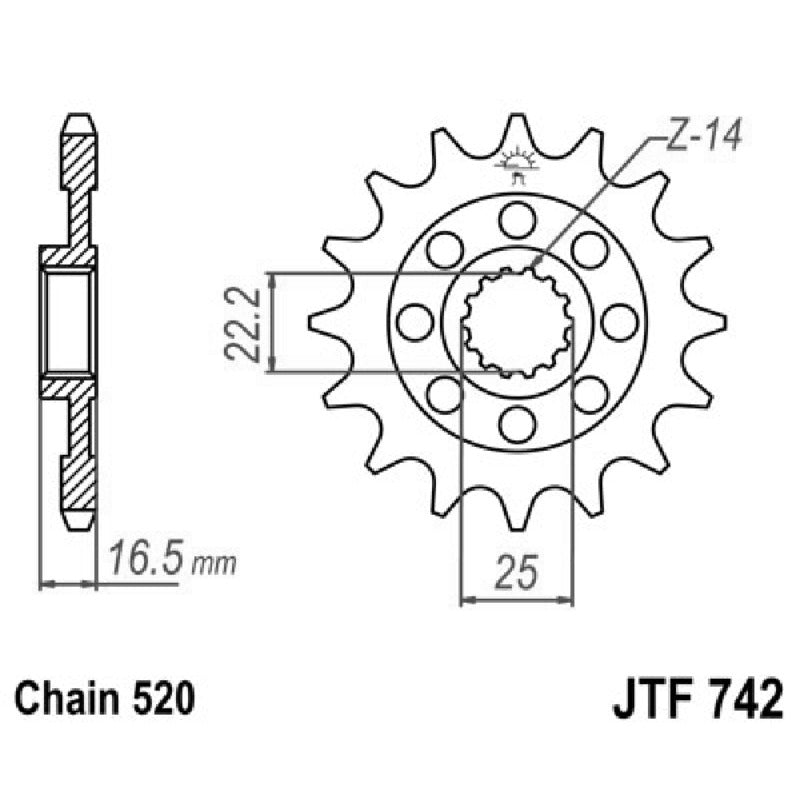 Jt Pignone Jt 742 Z14 denti JTF742.14