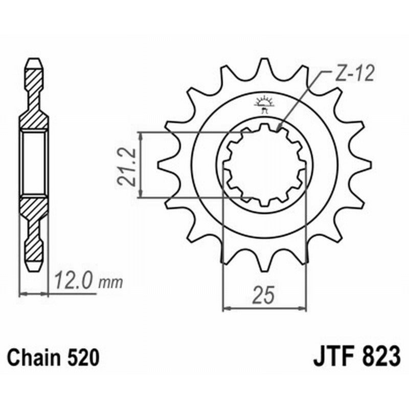 Jt Pignone Jt 823 Z12 denti JTF823.12