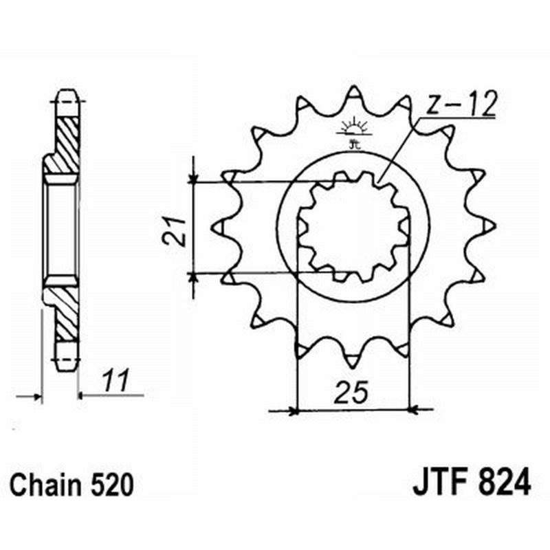 Jt Pignone Jt 824 Z16 denti JTF824.16