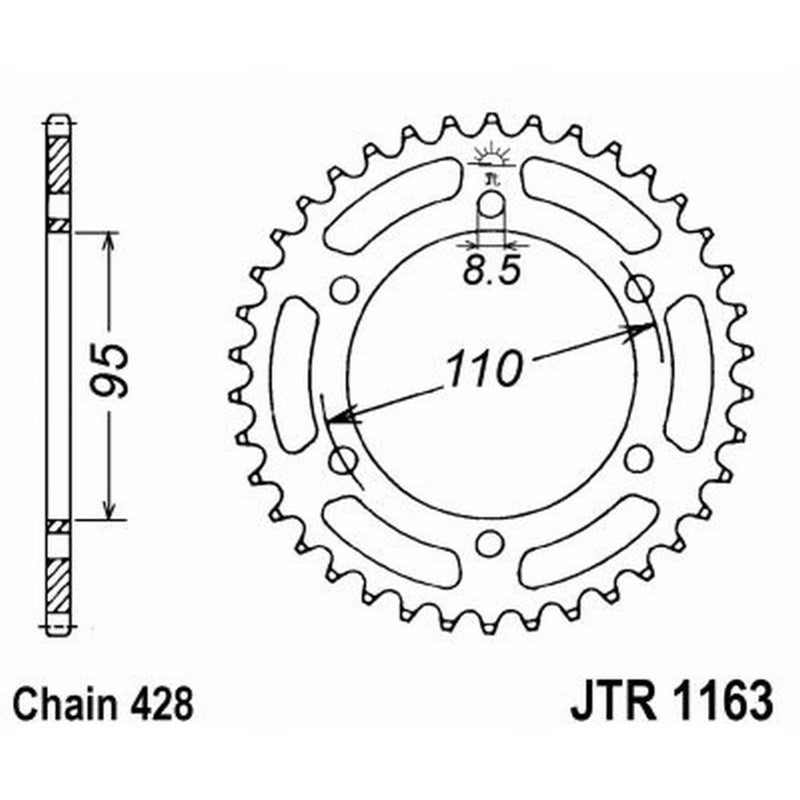 Jt Crown Jt 1163 Z45 teeth JTR1163.45