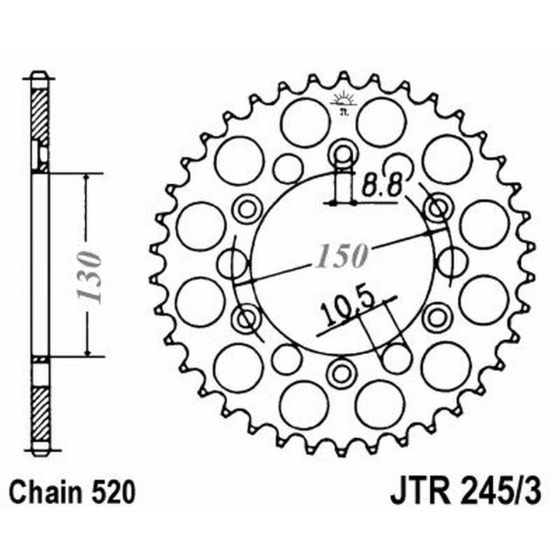 Jt Corona Jt 245/3 Z45 denti JTR245/3.45