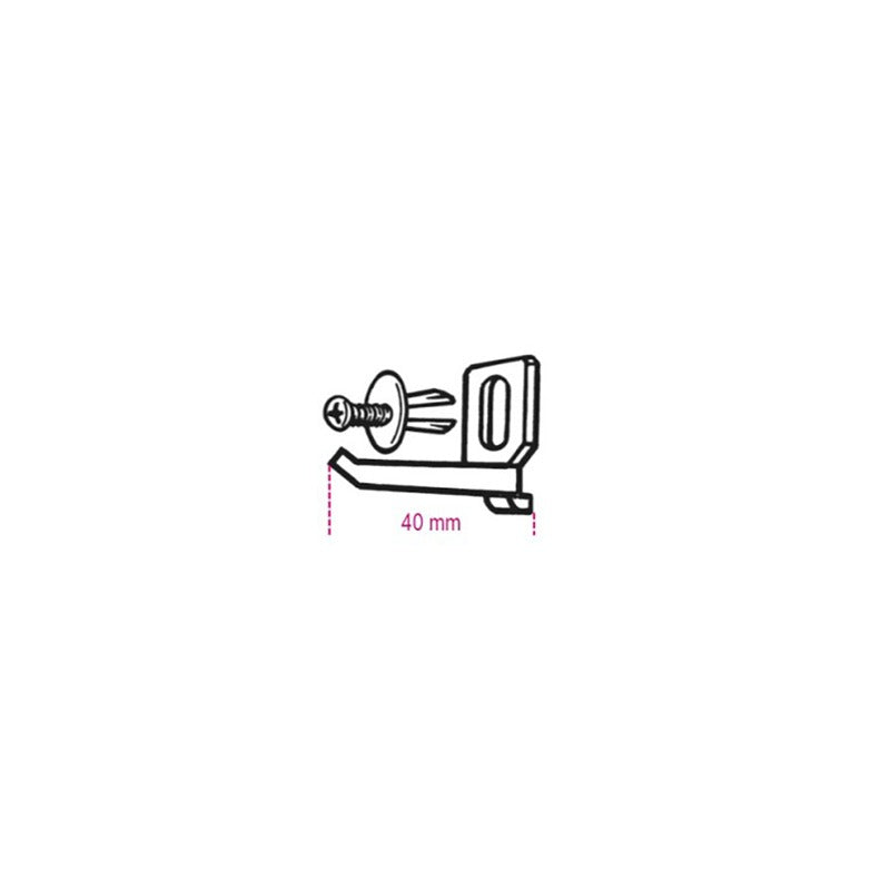 Beta-Haken, Länge 40 mm, mit Schraube, Einzelpackung (1 Stück)