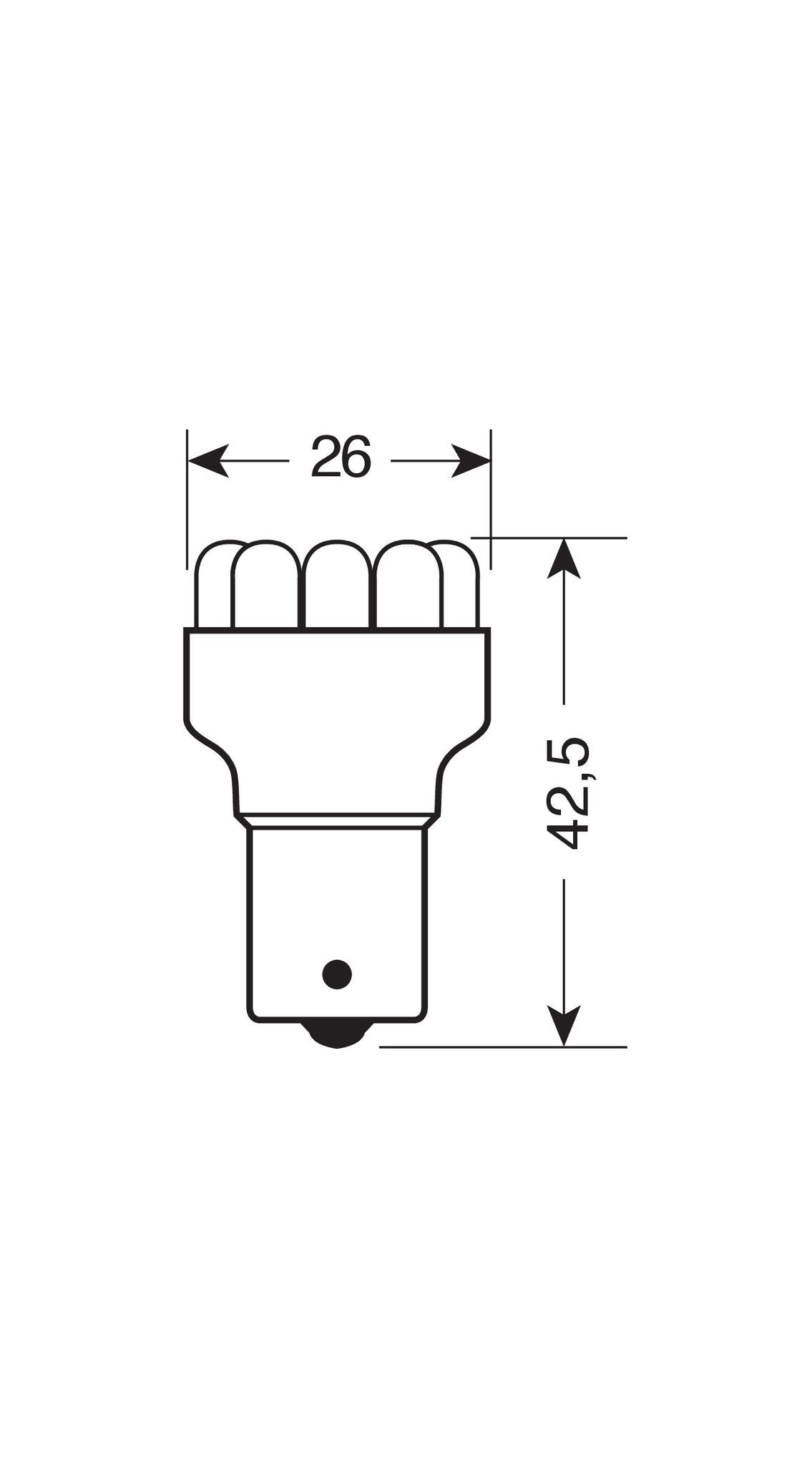 Pilot 12V Lampada Multi-Led 11 Led - (P21W) - BA15s - 1 pz - Scatola - Rosso