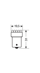 Pilot 12V Lampada Multi-Led 11 Led - (R10W) - BA15s - 1 pz - Scatola - Rosso
