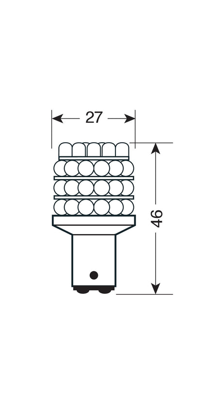 Pilot 12V Lampada Multi-Led 36 Led - (P21/5W) - BAY15d - 1 pz - Scatola - Rosso
