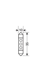 Pilot 12V LED-Serie - 3 LEDs - (C5W) - 10x35 mm - SV8,5-8 - 2 Stk. - D/Blister - Blau 58392