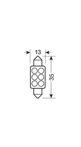Pilot 12V Led Series - 6 Led - 13x35 mm - SV8,5-8 - 1 Stk.  - Karton - Blau 58427
