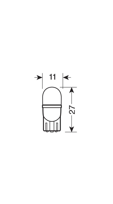Lampa 24V Micro lampada 1 Led - (T10) - W2,1x9,5d - 2 pz - D/Blister - Rosso 98341
