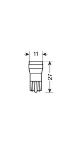 Pilot 12V Hyper-Led 2 1 SMD x 2 chips T10 1W W2,1x9,5d 2 pz Blu Doppia polarità