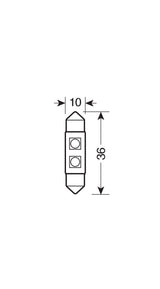 Pilot Hyper-Led 6 2 x3 chips C5W 10x36 mm SV8,5-8 1 pz Bianco Resistenza inc